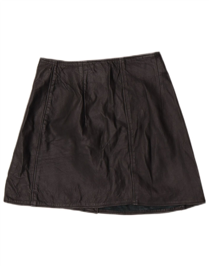 Conbipel Dame Wrap Læder Nederdel IT 44 Medium W32 Sort Læder