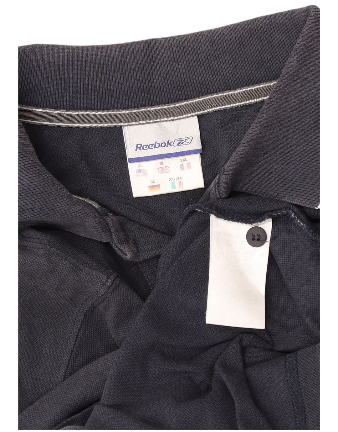Reebok herre poloshirt XL marineblå bomuld
