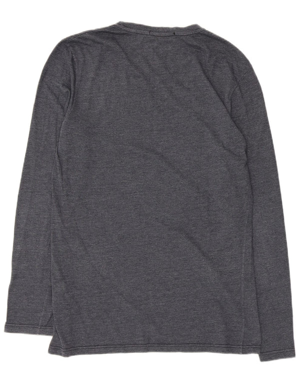 Fred Perry Dame Top Langærmet UK 14 Medium Navy Blue Bomuld