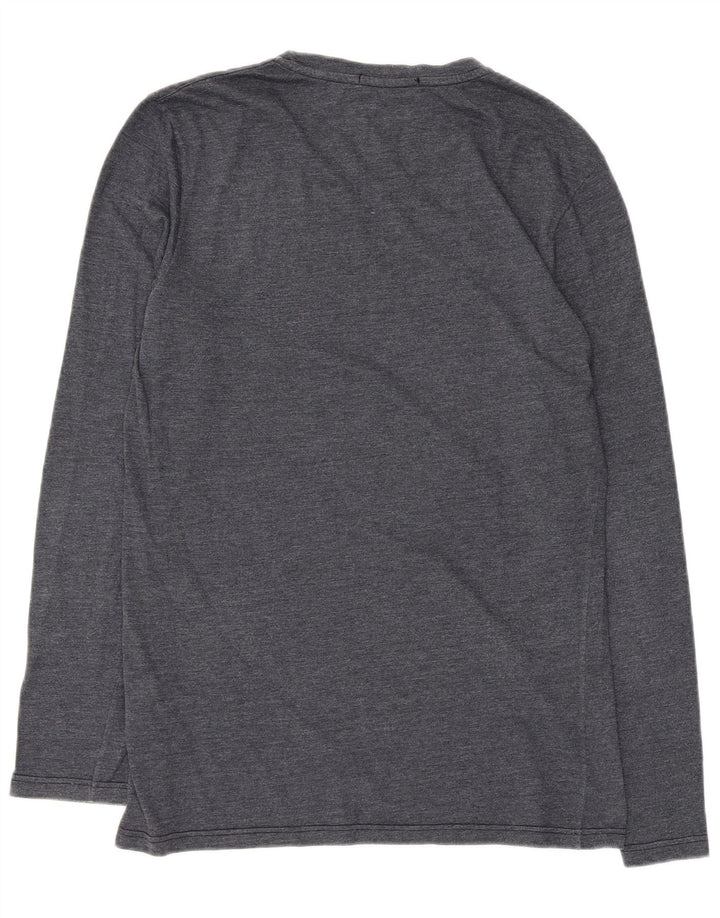 Fred Perry Dame Top Langærmet UK 14 Medium Navy Blue Bomuld