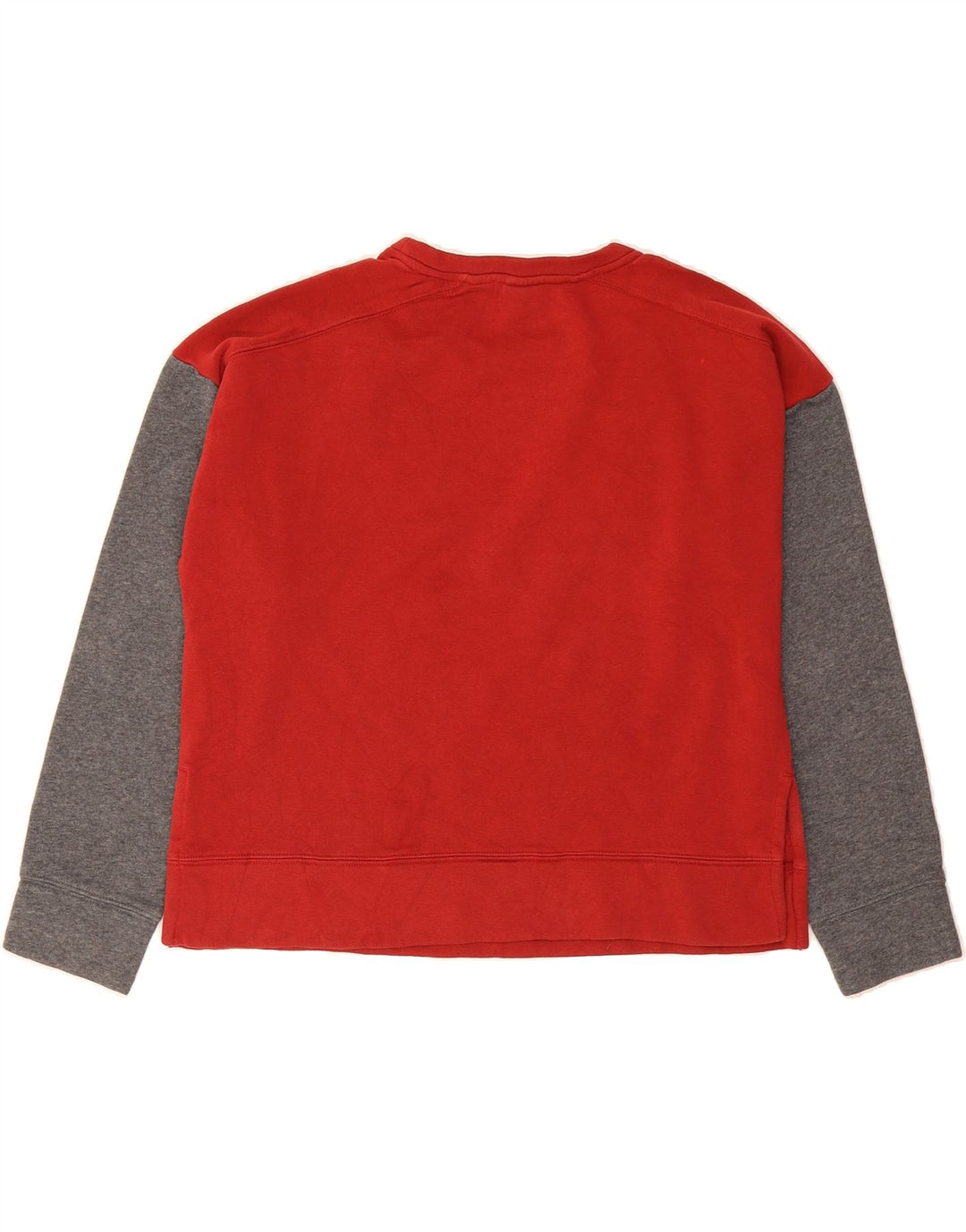 NIKE Womens Oversized Sweatshirt Jumper UK 14 Medium Red Colourblock Vintage Nike and Second-Hand Nike from Messina Hembry 