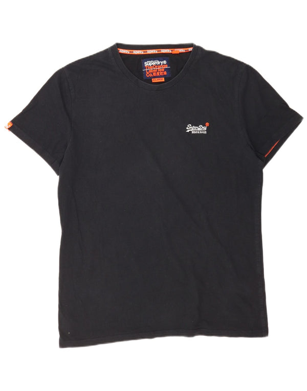 Superdry T-shirt top til mænd XL sort bomuld