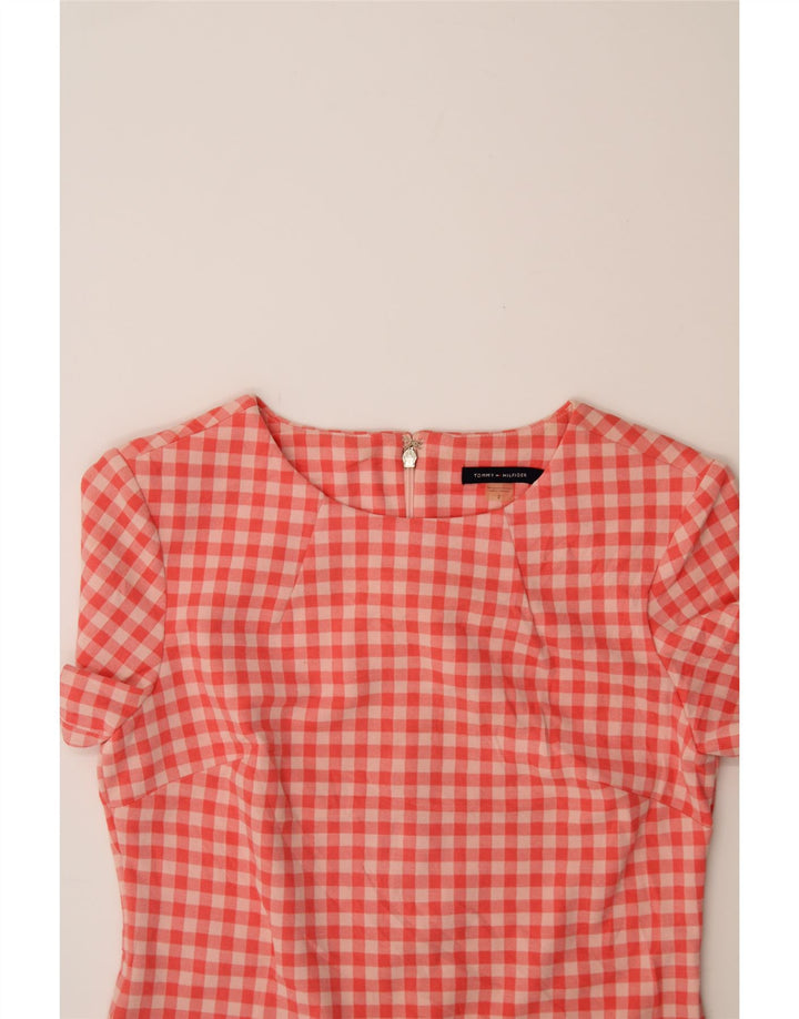 TOMMY HILFIGER Womens Sheath Dress US 2 XS Pink Gingham Polyester Vintage Tommy Hilfiger and Second-Hand Tommy Hilfiger from Messina Hembry 