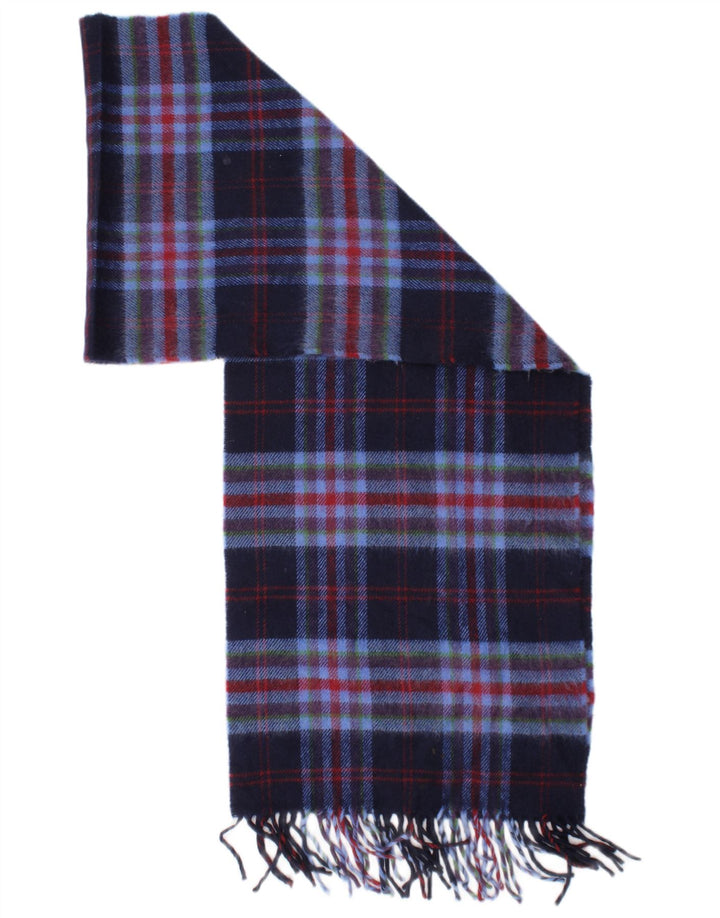 Irland Rektangeltørklæde til mænd One Size Navyblå Plaid Merinould Vinter