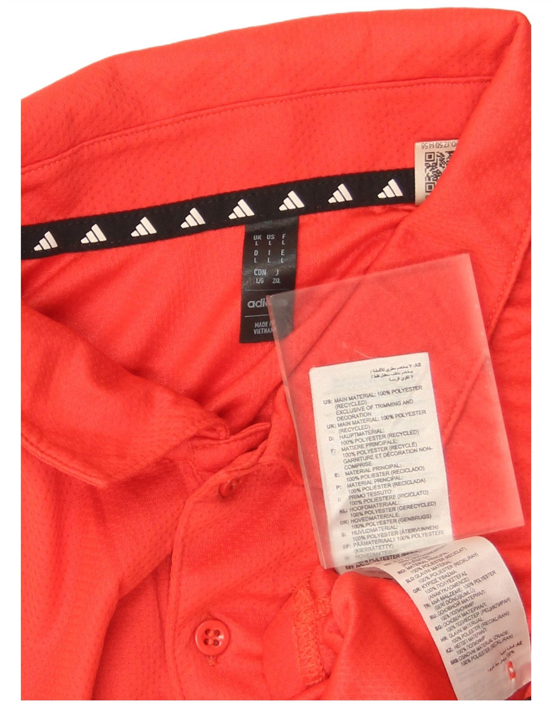 Adidas Poloskjorte til mænd, stor rød polyester