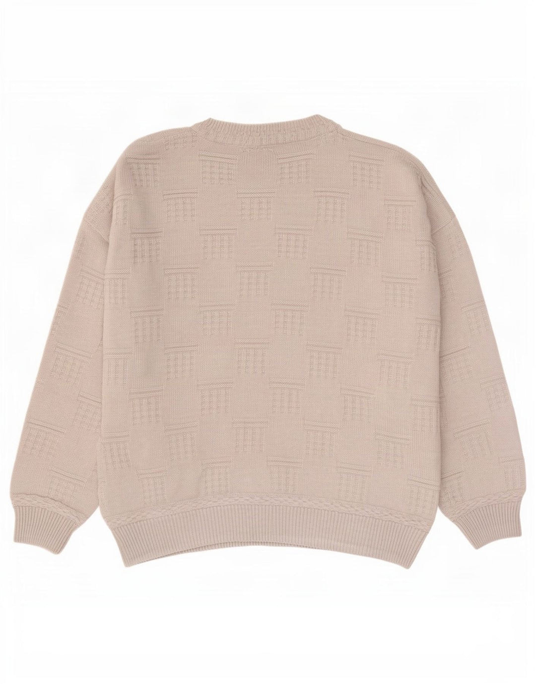 Paco Calvari Herre sweater med rund hals IT 50/52 Medium Hvid Geometrisk