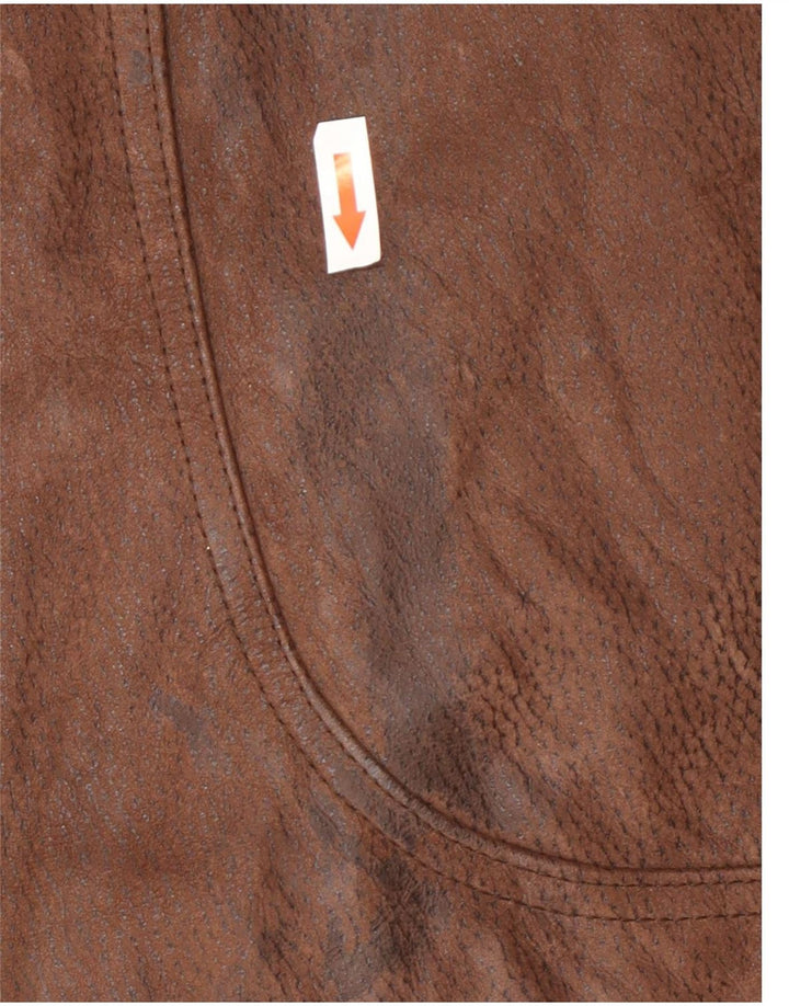 Allison Wingate Herre Læder Gilet EU 50 Large Brown Classic