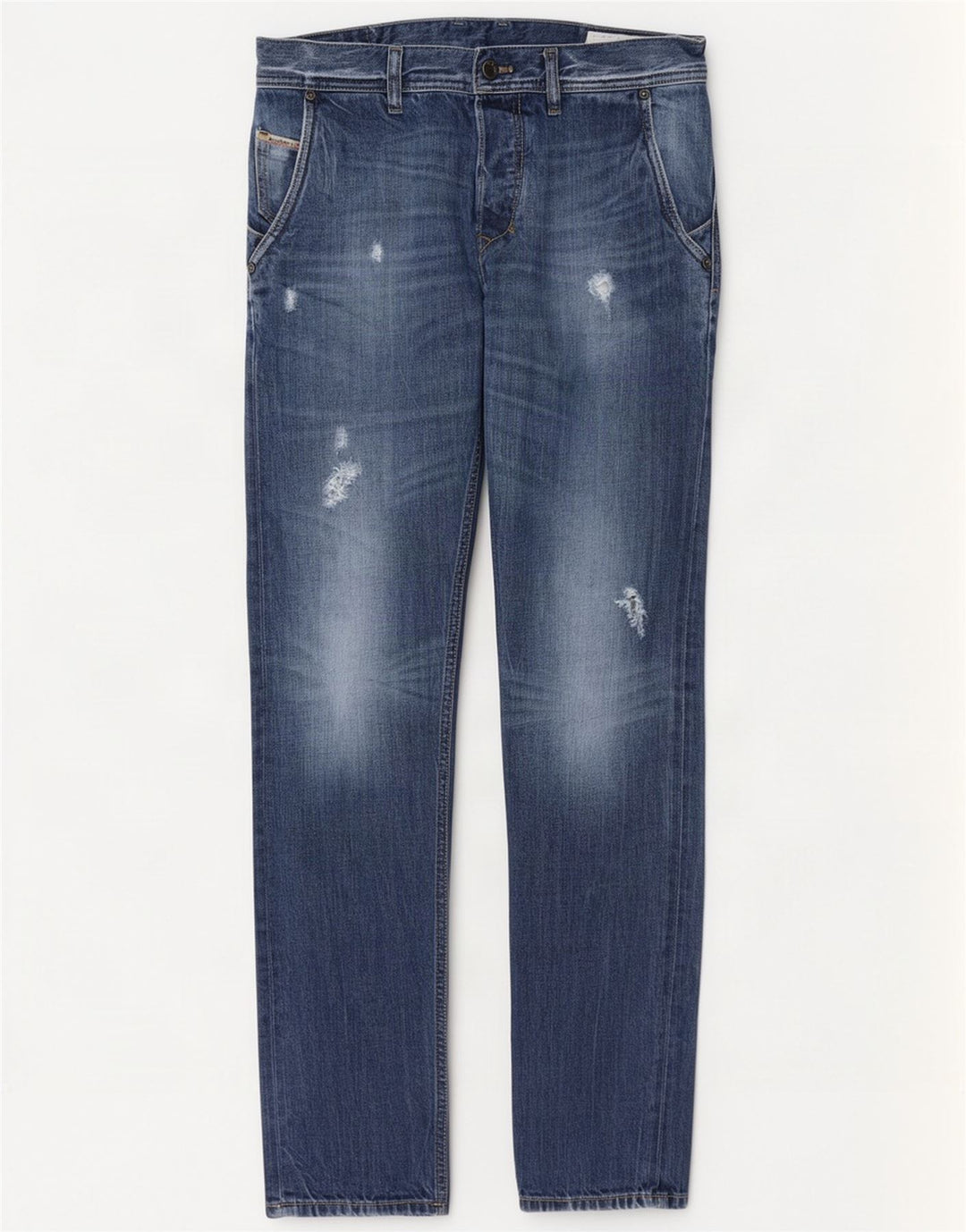 Diesel Dame Kakee Distressed Carrot Slim Jeans W29 L32 Blå Bomuld