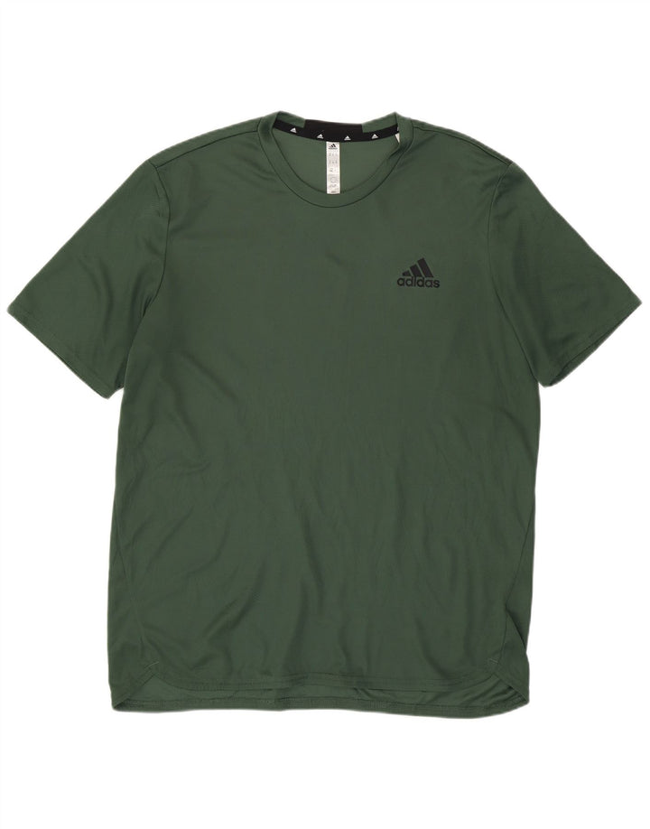 Adidas Herre Aeroready T-Shirt Top Medium Green Polyester