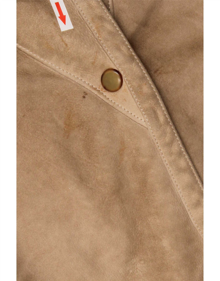 Vintage Dame 3/4 ærme Shearling Coat UK 14 Medium Beige