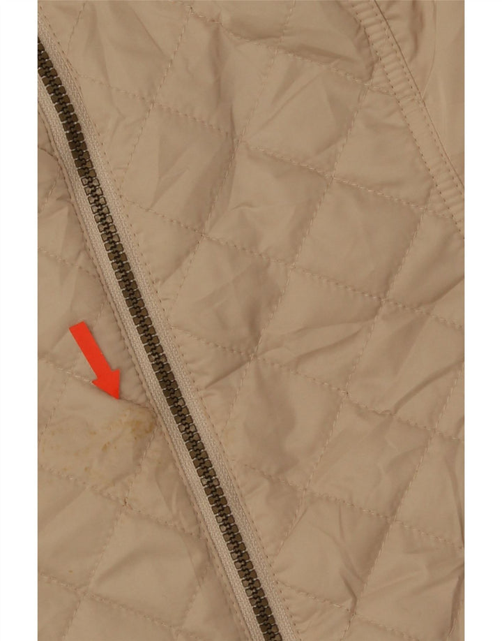 Marks & Spencer Dame Hætte Quiltet Jakke UK 12 Medium Beige