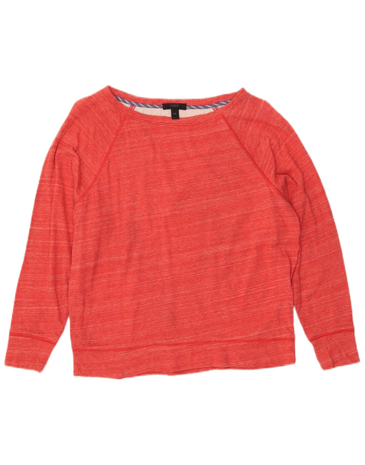 J. CREW Oversized sweatshirttrøje til kvinder UK 2 2XS rødstribet bomuld