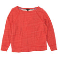 J. CREW Oversized sweatshirttrøje til kvinder UK 2 2XS rødstribet bomuld