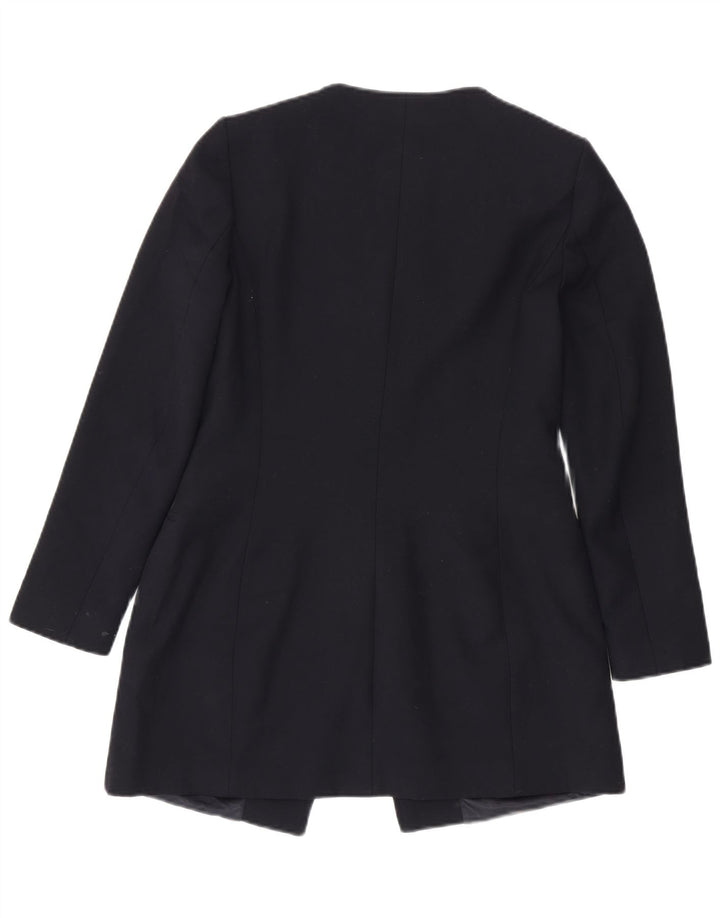 Zara Dame Blazer Jakke UK 12 Medium Navy Blue Polyester