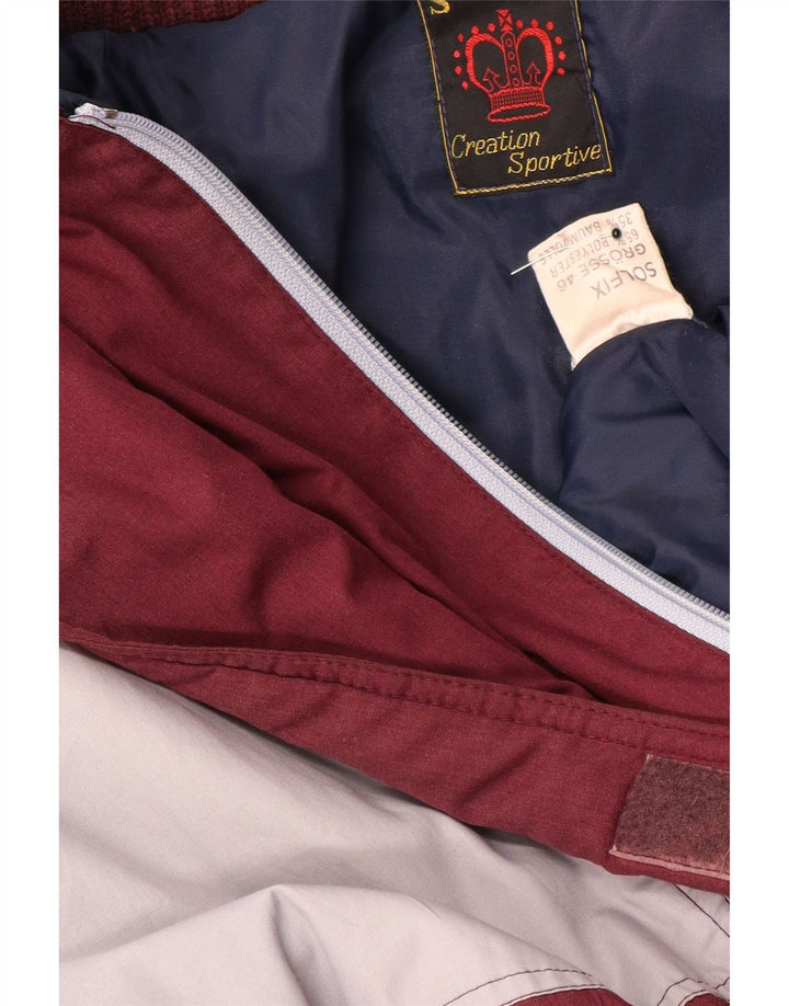 VINTAGE Mens Windbreaker Jacket UK 40 Large Maroon Colourblock Polyester