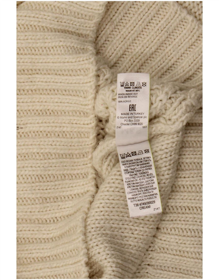 Marks & Spencer Dame Turtle Neck Jumper Sweater UK 16 Large Off White
