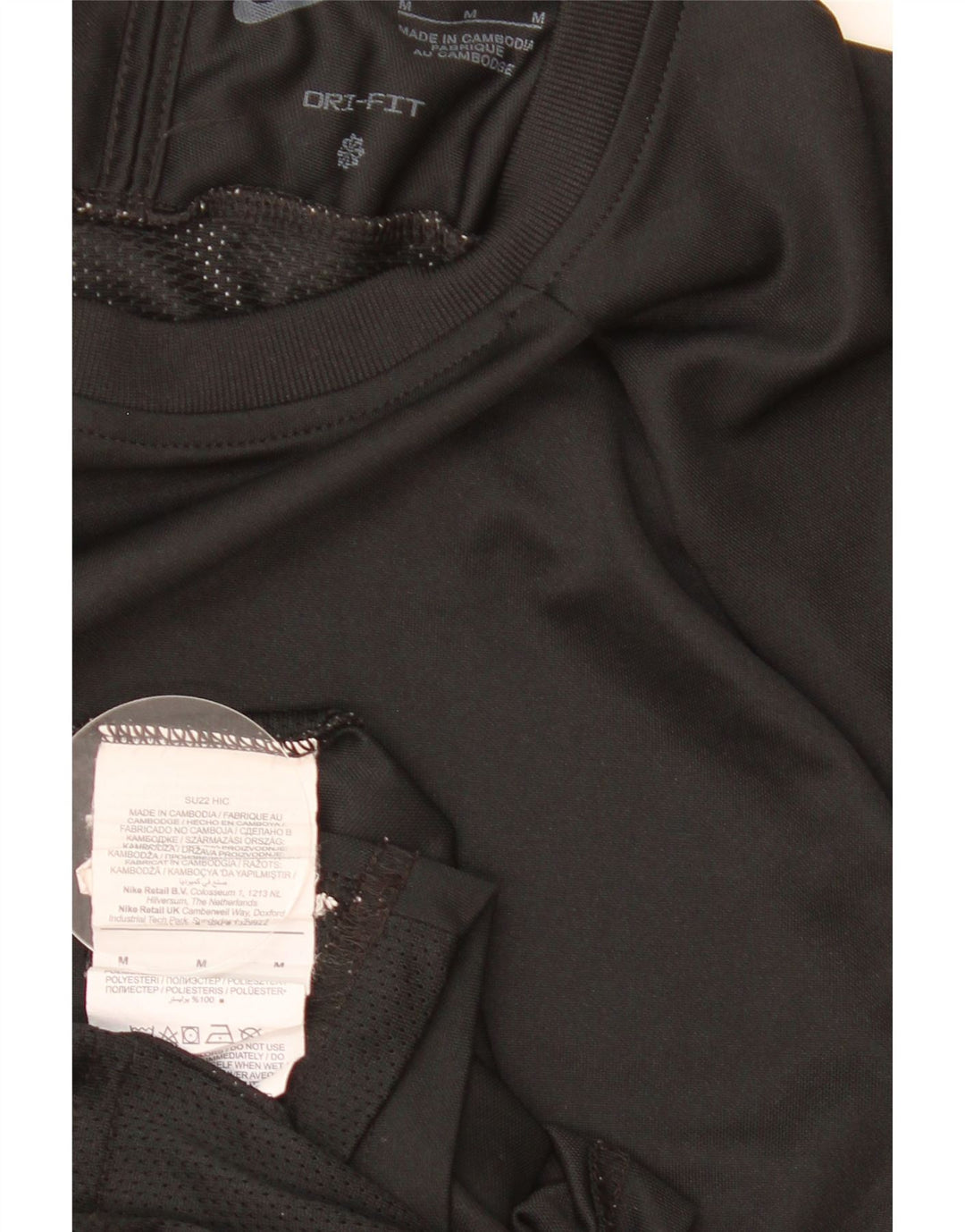 Nike Herre Dri Fit T-shirt Top Medium Sort Colourblock Polyester