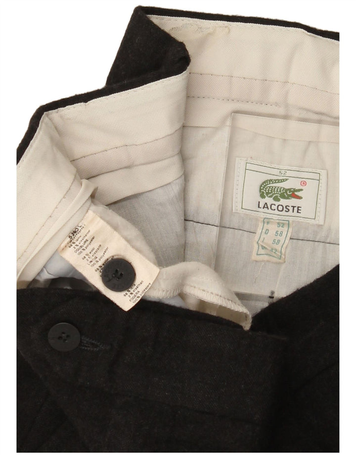 Lacoste Herre Pegged Suit Bukser Størrelse 52 2XL W42 L26 Grå Uld