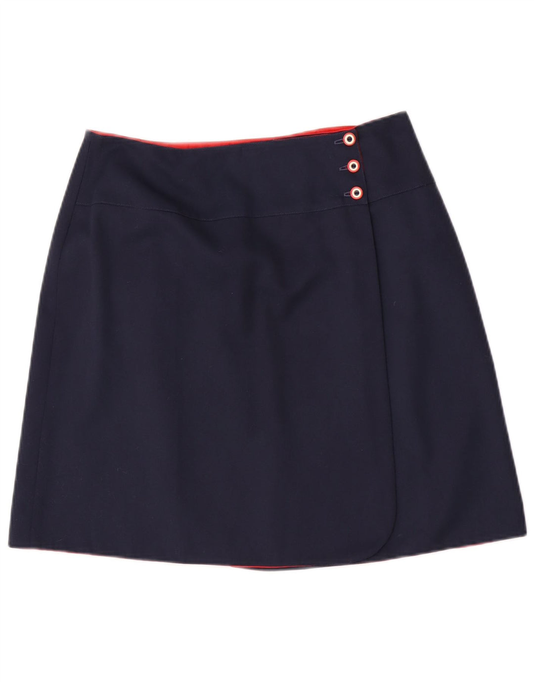 Vintage vendbar omslagsnederdel til kvinder Medium W30 Marineblå