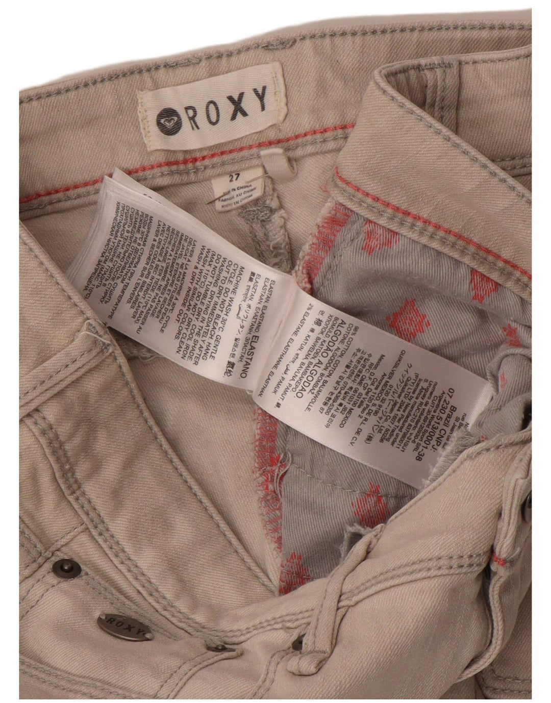 ROXY Skinny Jeans til kvinder W27 L27 Grå bomuld