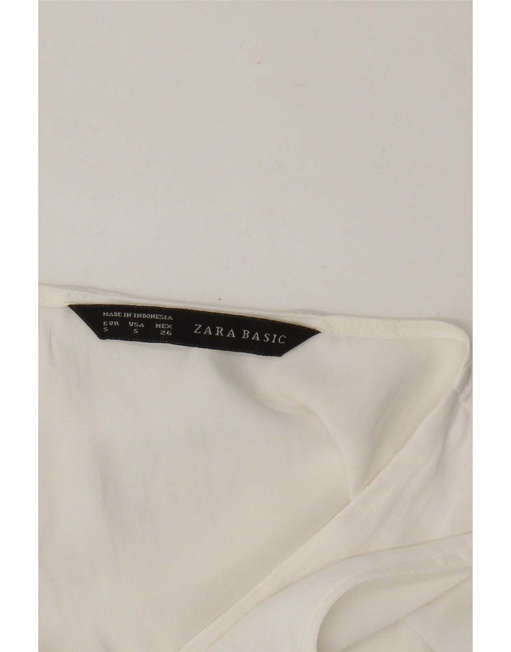 Zara Dame ærmeløs bluse Top UK 10 Small White