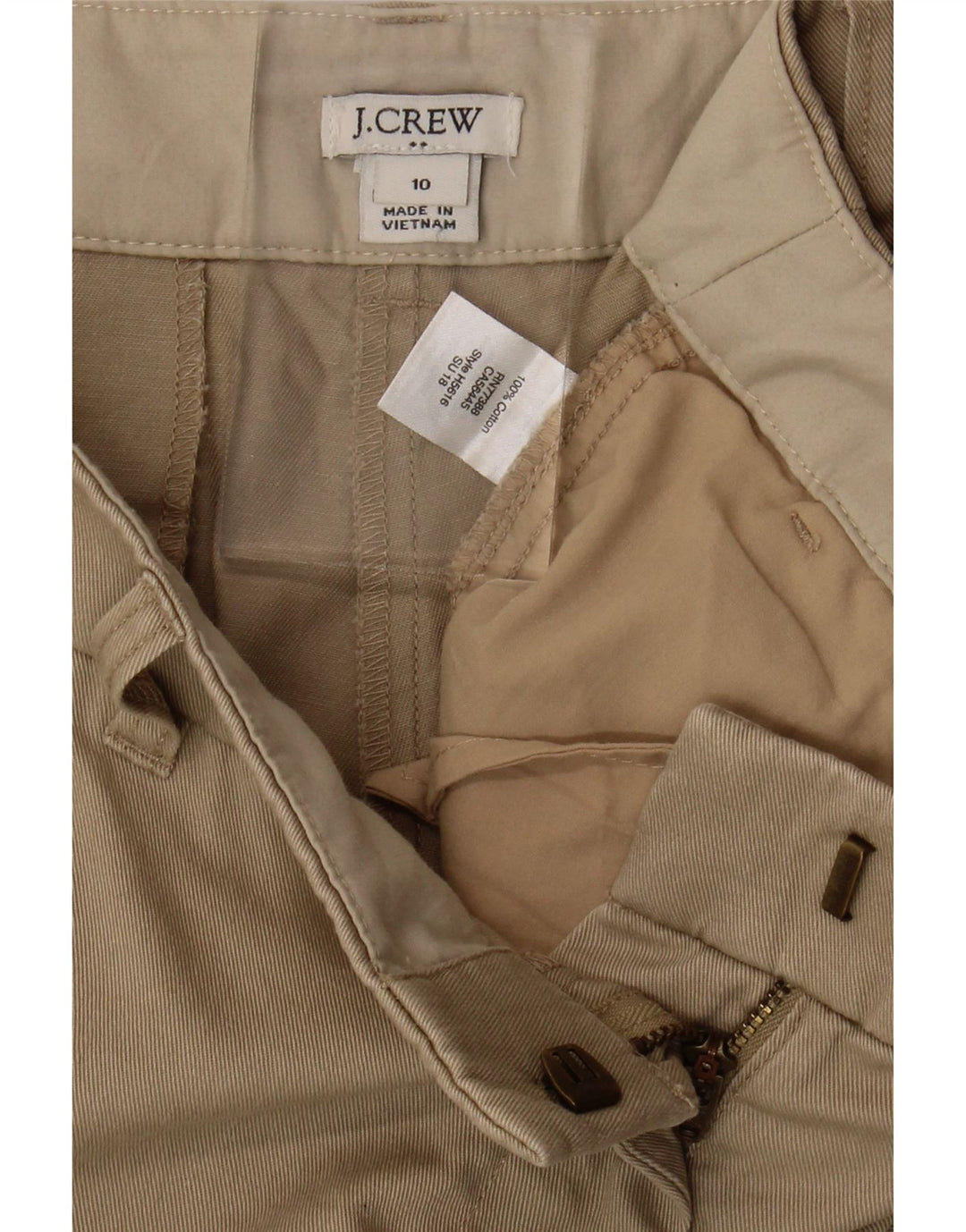 J. CREW Womens Chino Shorts US 10 Large W34  Beige Cotton Vintage J. Crew and Second-Hand J. Crew from Messina Hembry 