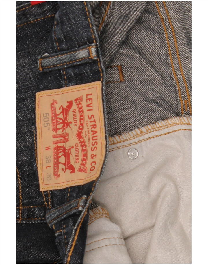 Levi's Herre 505 Straight Jeans W38 L30 Marineblå