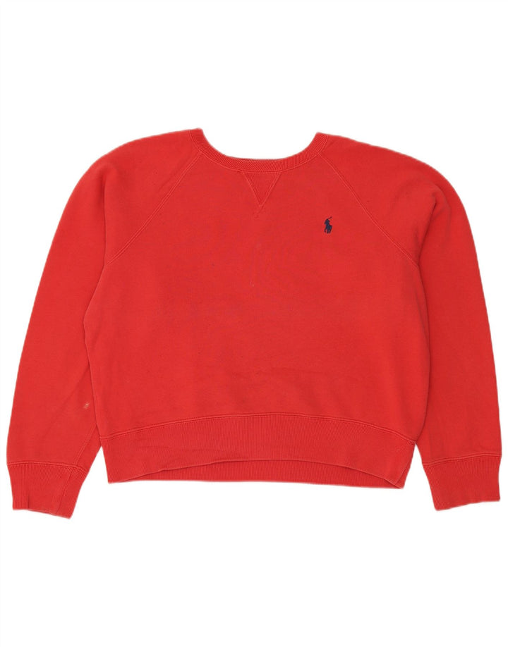 Polo Ralph Lauren Dame Oversized Sweatshirt Jumper UK 14 Medium Rød