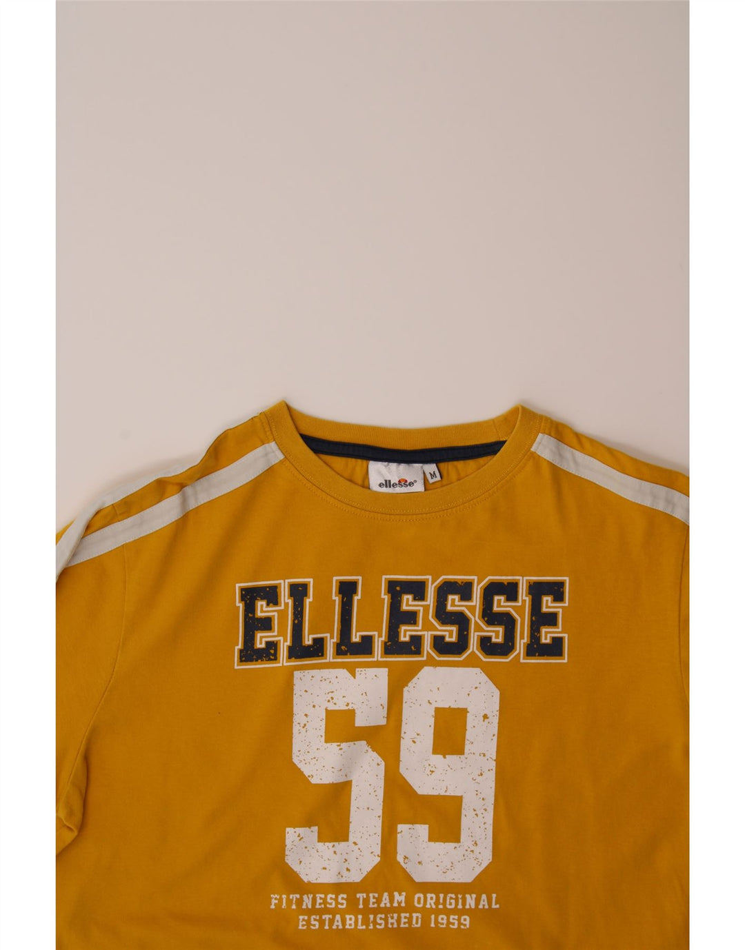 ELLESSE Mens Graphic T-Shirt Top Medium Yellow Cotton Vintage Ellesse and Second-Hand Ellesse from Messina Hembry 