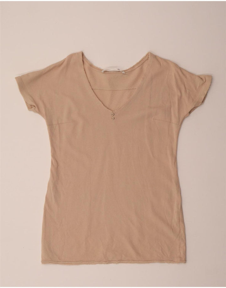 Elisabetta Franchi Damebluse Top IT 42 Medium Beige Bomuld