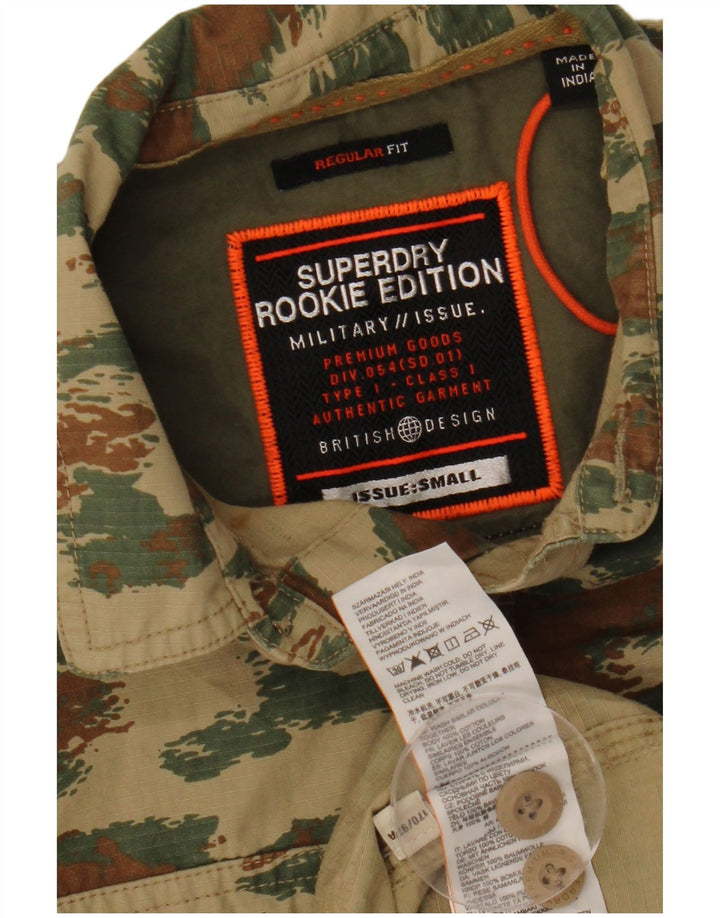 SUPERDRY kortærmet herreskjorte med normal pasform, lille Khaki Camouflage Bomuld