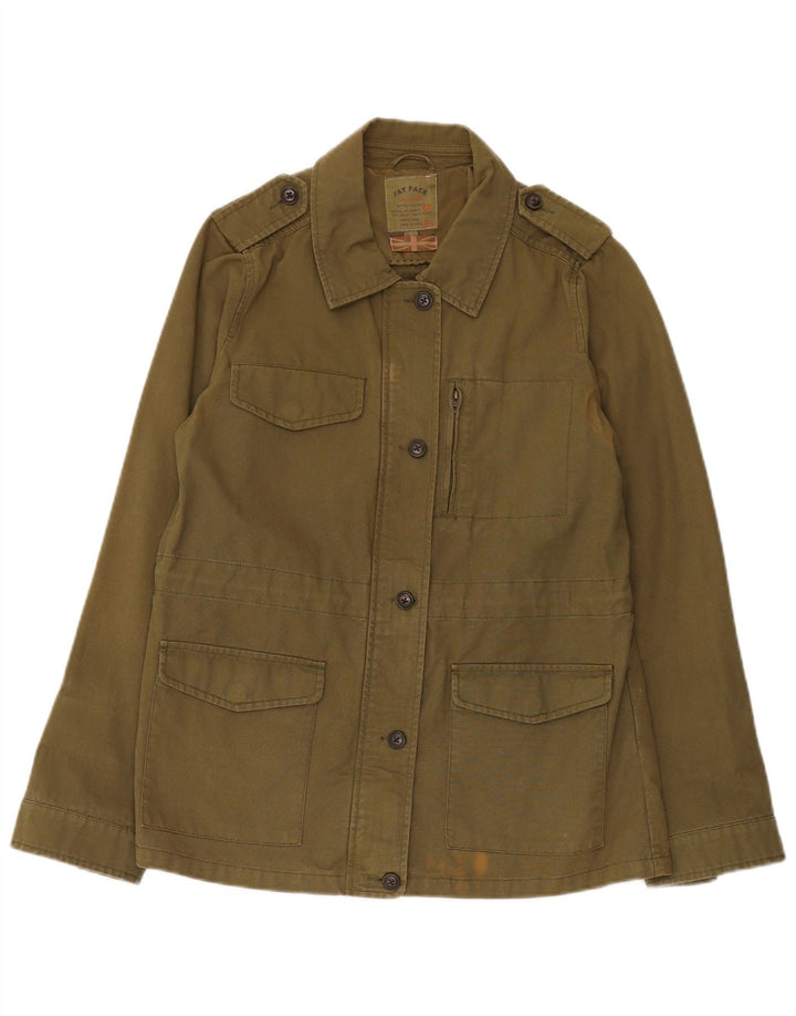 Fat Face Dame Military Jacket UK 12 Medium Khaki Cotton