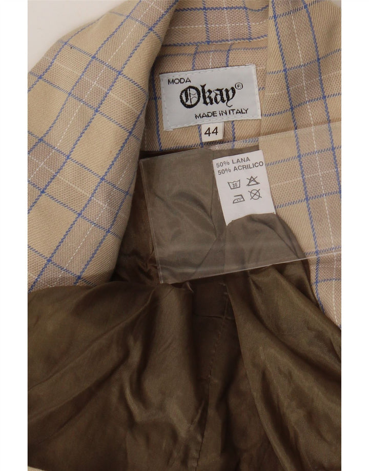 Okay Dame 2-knaps blazerjakke IT 44 Medium Beige Ternet uld