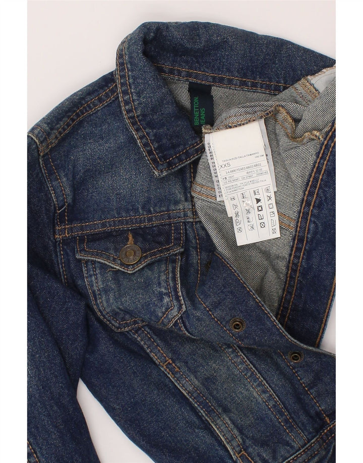 Benetton drenge denimjakke 3-4 år 2XS blå bomuld
