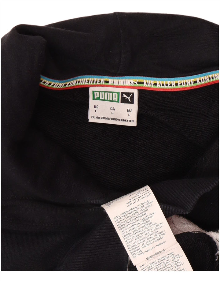 PUMA Grafisk hættetrøje til mænd Stor Sort Colourblock Bomuld