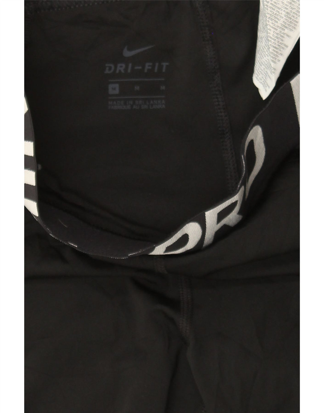NIKE Womens Dri Fit Graphic Leggings UK 14 Medium  Black Polyester Vintage Nike and Second-Hand Nike from Messina Hembry 