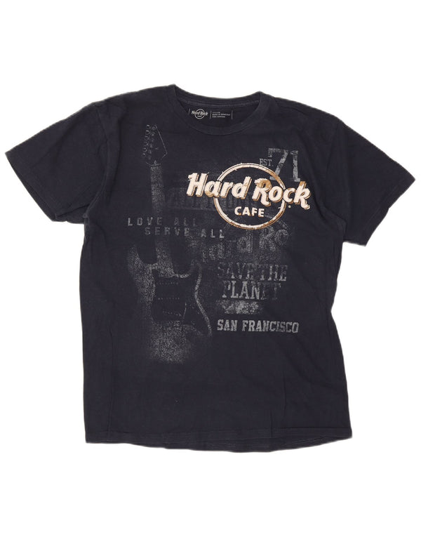Hard Rock Cafe Herre San Francisco Grafisk T-Shirt Top Medium Sort Bomuld