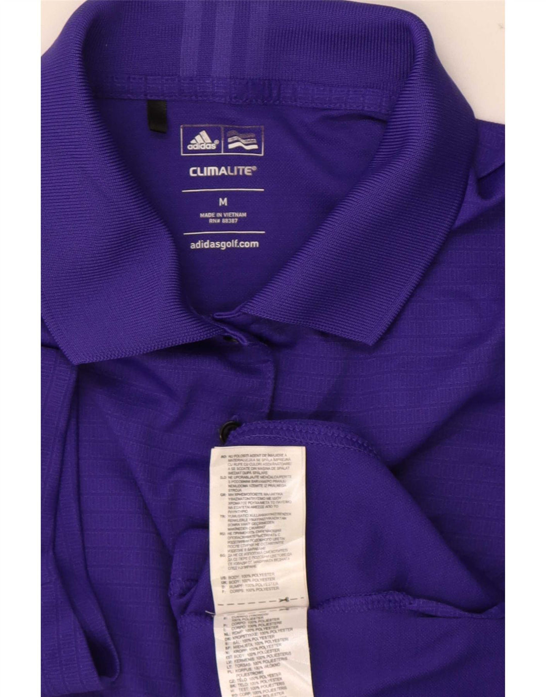 Adidas Dame Climalite Polo Shirt UK 12 Medium Purple Polyester