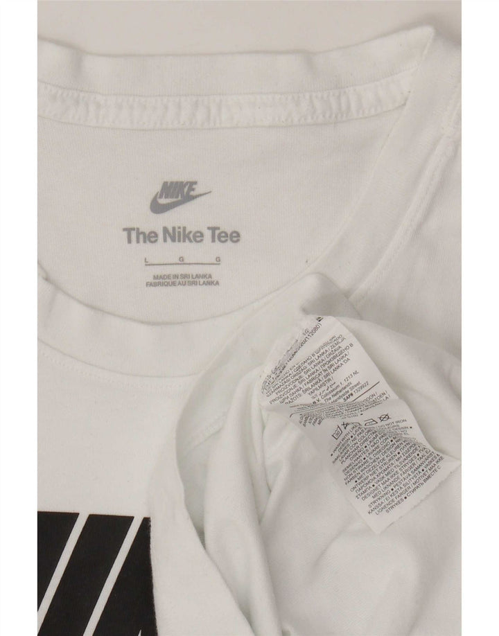 Nike grafisk T-shirt top til mænd, stor hvid bomuld
