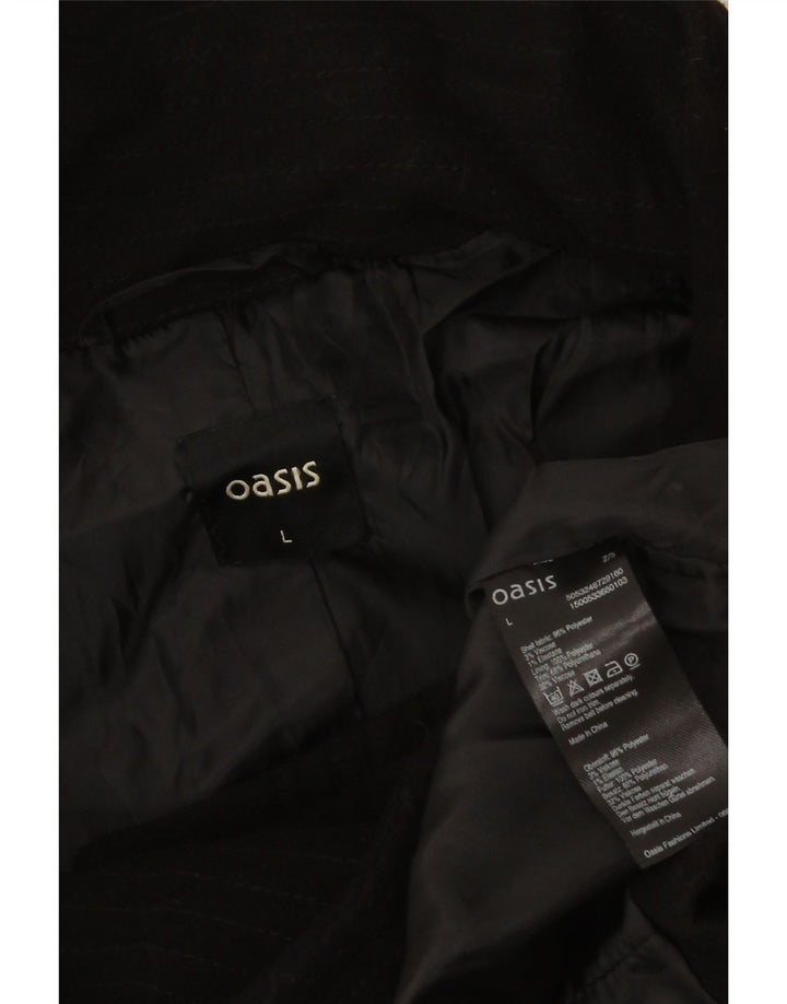 Oasis Dame Overfrakke UK 16 Stor Sort Polyester