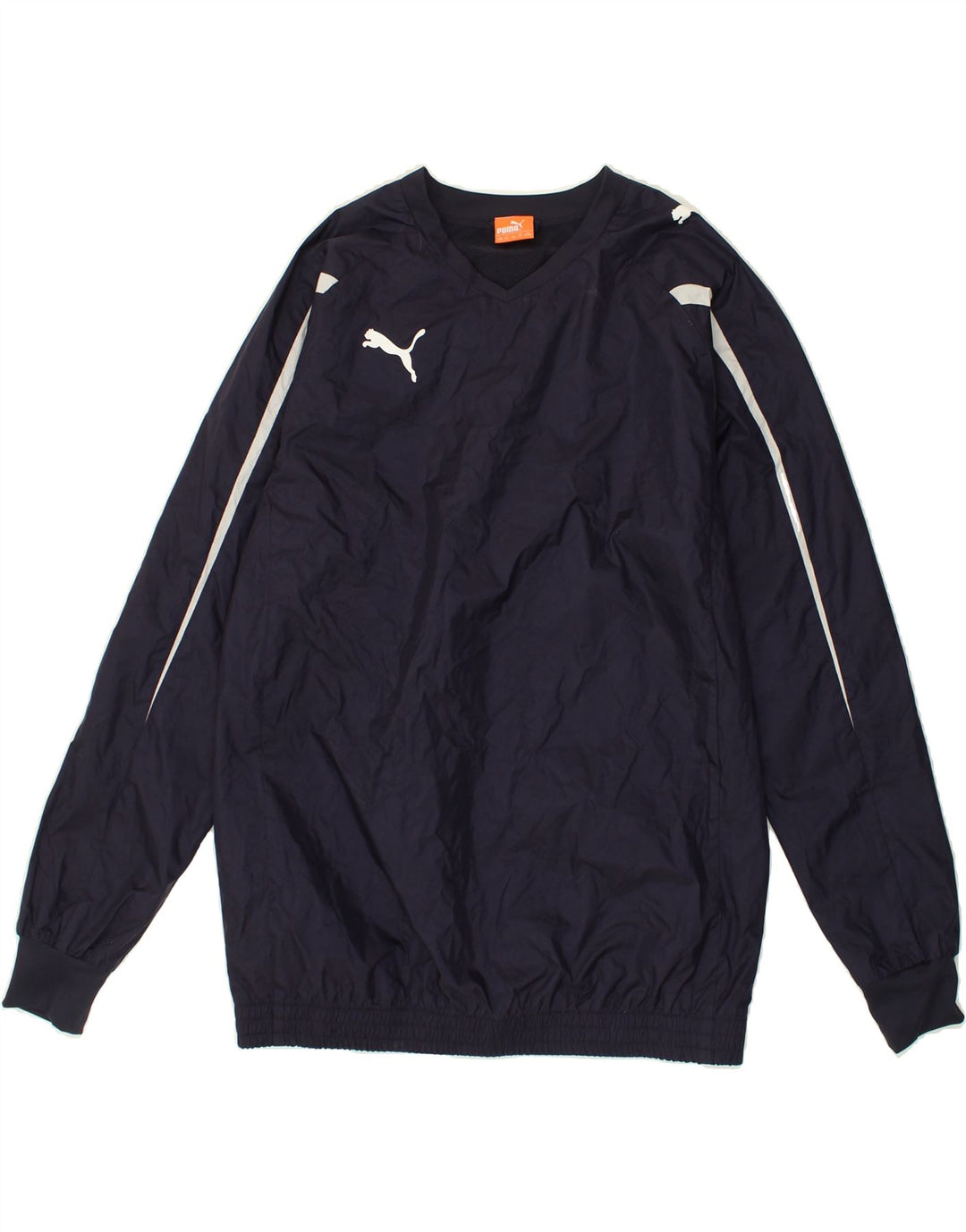 PUMA Mens Pullover Tracksuit Top Jacket UK 34/36 Small Navy Blue Nylon | Vintage Puma | Thrift | Second-Hand Puma | Used Clothing | Messina Hembry 