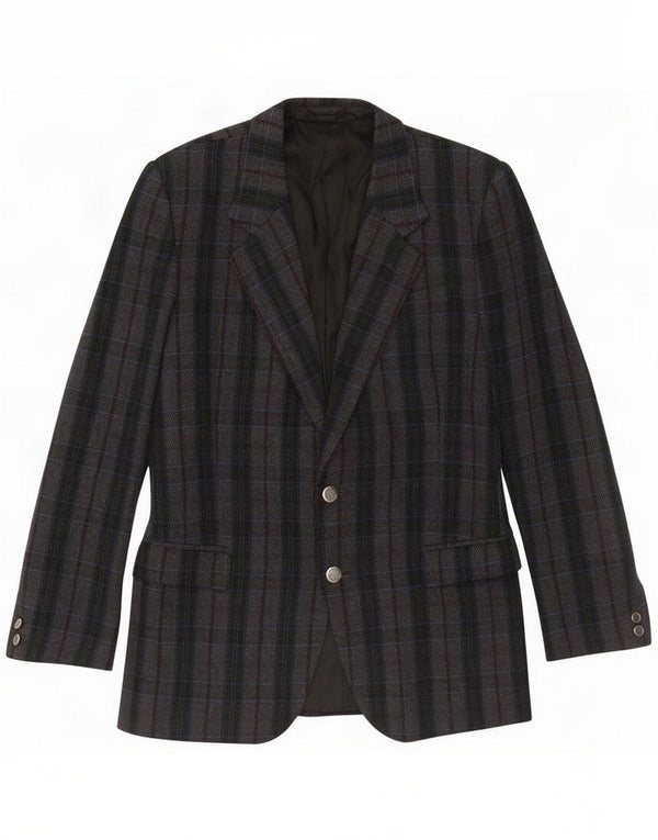 Marzotto Herre 2-knaps blazerjakke UK 38 Medium Grey Plaid