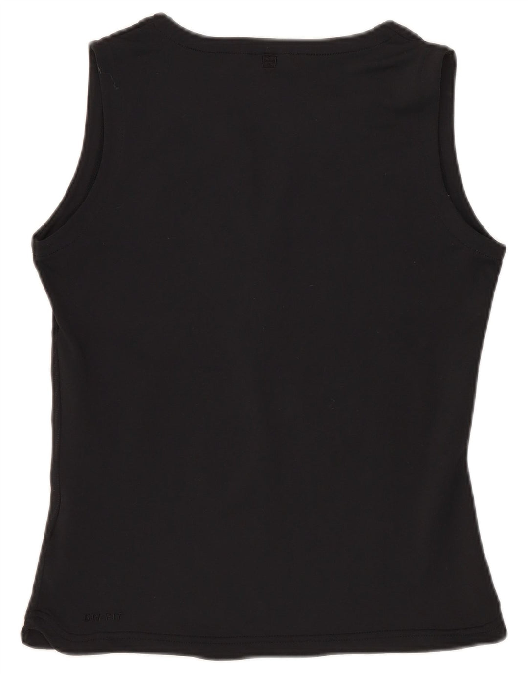 Nike Dame Dri Fit Crop Vest Top UK 10/12 Medium Sort Stribet Polyester