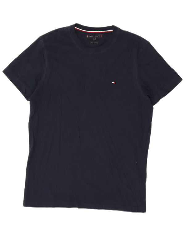 Tommy Hilfiger Herre T-Shirt Top Medium Marineblå Bomuld