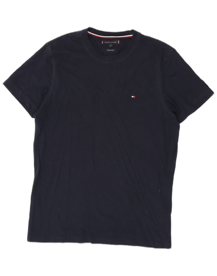 Tommy Hilfiger Herre T-Shirt Top Medium Marineblå Bomuld