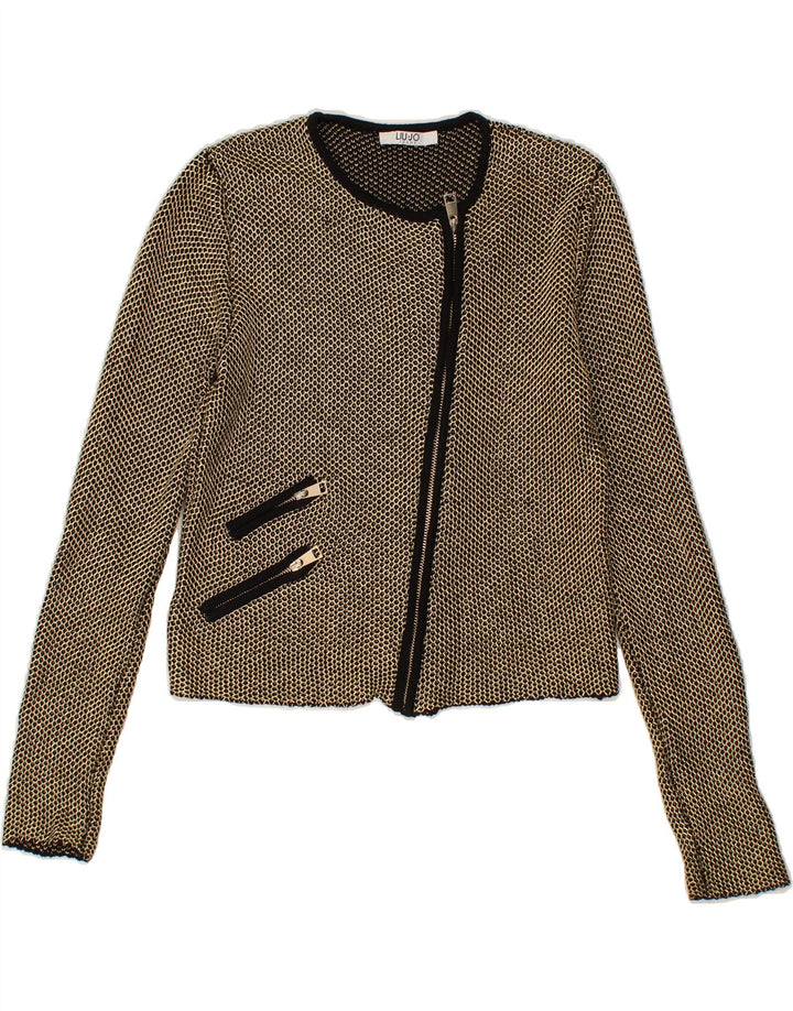 LIU JO Womens Blazer Jacket UK 12 Medium Gold Cotton Vintage Liu Jo and Second-Hand Liu Jo from Messina Hembry 
