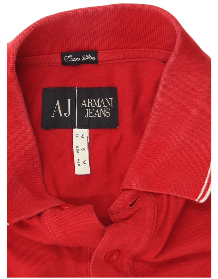 Armani Jeans Dame Skinny Polo Shirt UK 14 Medium Red