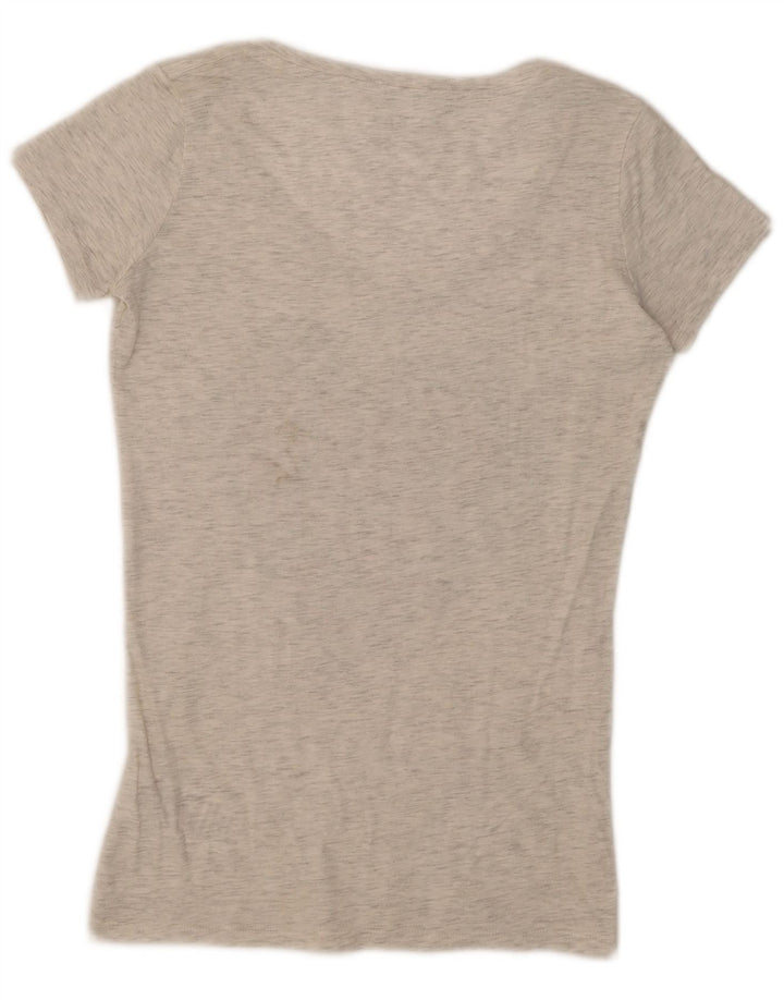 Guess Grafisk T-shirt top til kvinder UK 8 Små grå flækkede