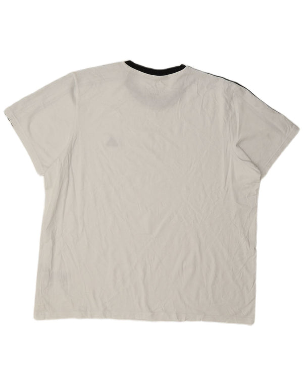 Adidas Dame T-Shirt Top UK 20/22 XL Hvid Bomuld
