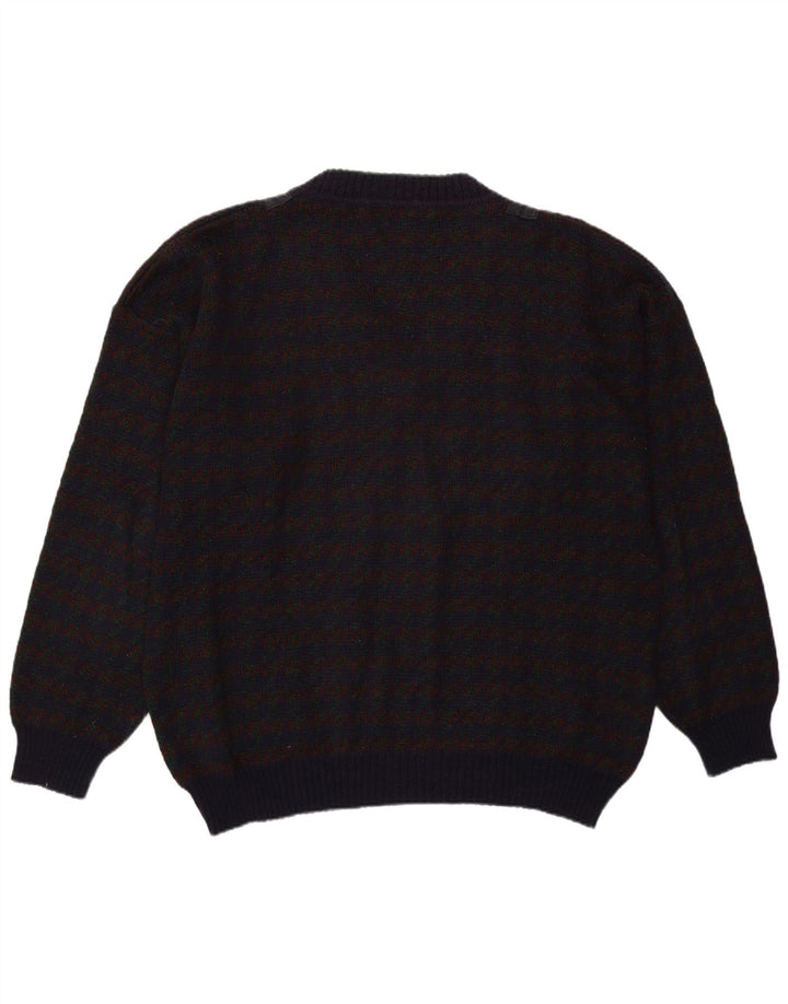 Vintage herre V-hals sweater XL lilla ternet